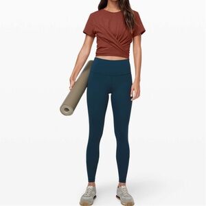 Lululemon short sleeve tie crop top